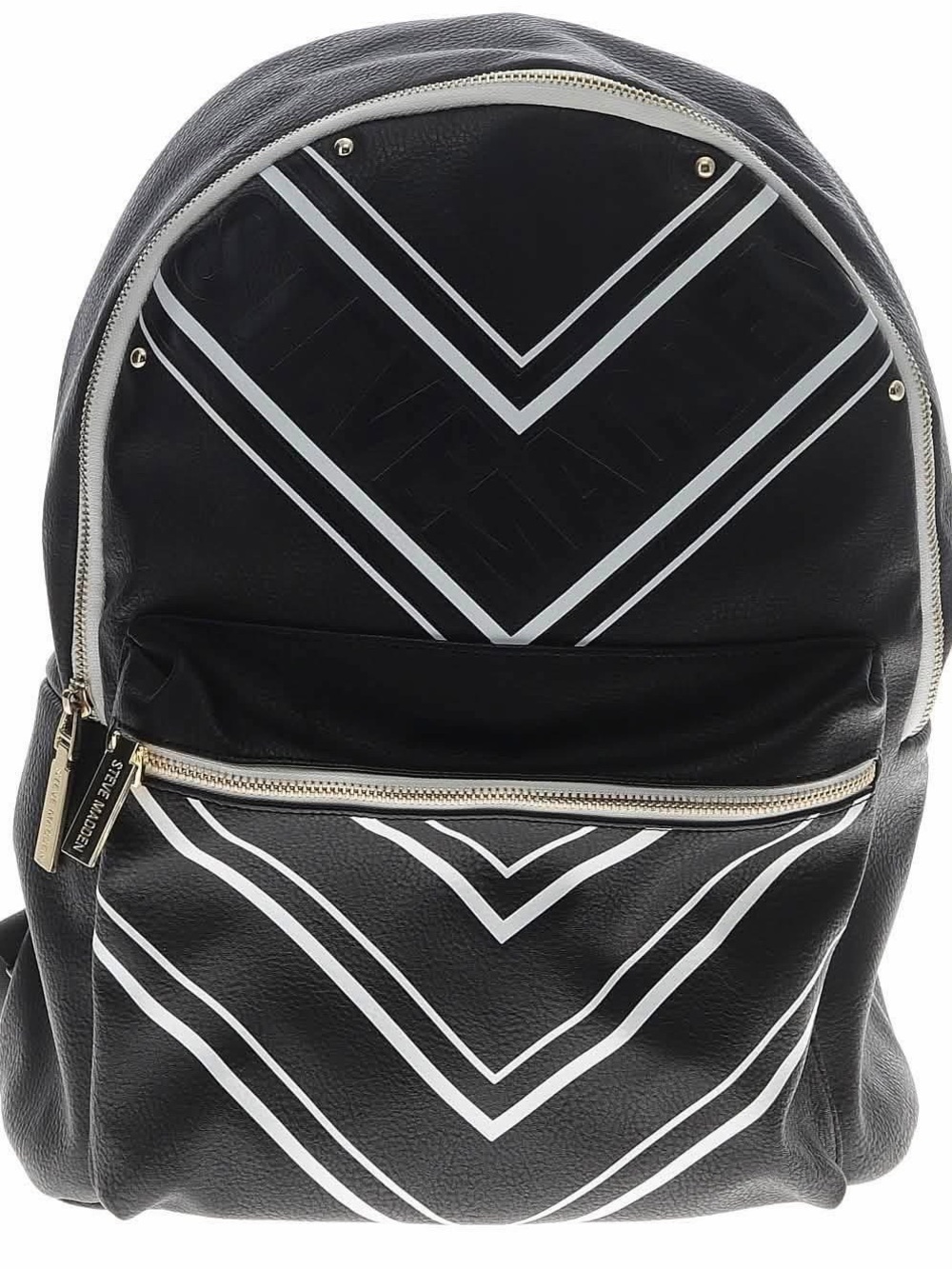 Steve Madden Black Backpack with White Chevron Stripes